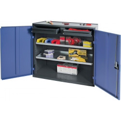 Werkzeug Beistellschrank H1000xB1000xT500mm 2Schubl.,2Bd.anthrazit blau,NCS Werkzeug Beistellschrank H1000xB1000xT500mm 2Schubl.,2Bd.anthrazit blau,NCS