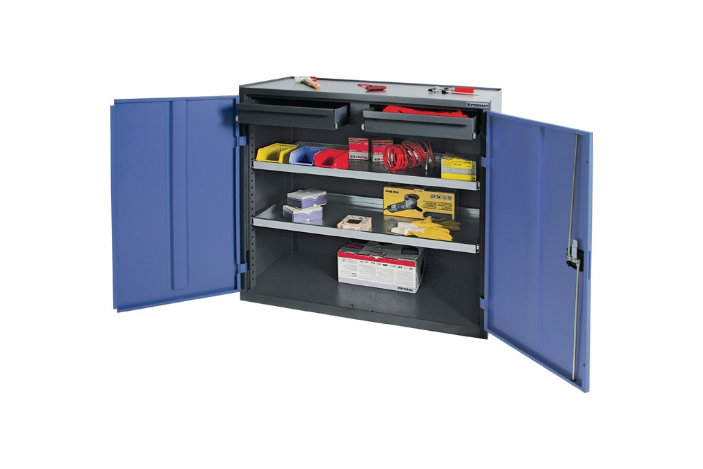 Werkzeug Beistellschrank H1000xB1000xT500mm 2Schubl.,2Bd.anthrazit blau,NCS Werkzeug Beistellschrank H1000xB1000xT500mm 2Schubl.,2Bd.anthrazit blau,NCS