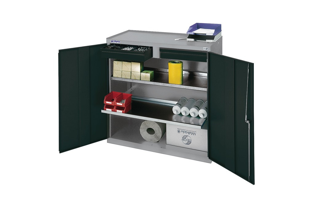 Werkzeug Beistellschrank H1000xB1000xT500mm 2Schubl.2Bd.lichtgrau anthrazitgrau Werkzeug Beistellschrank H1000xB1000xT500mm 2Schubl.2Bd.lichtgrau anthrazitgrau
