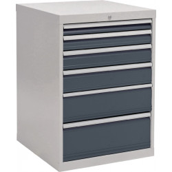Schubladenschrank H1019xB705xT736mm lichtgrau grau 6 Schubl.Voll.Bedrunka Schubladenschrank H1019xB705xT736mm lichtgrau grau 6 Schubl.Voll.Bedrunka