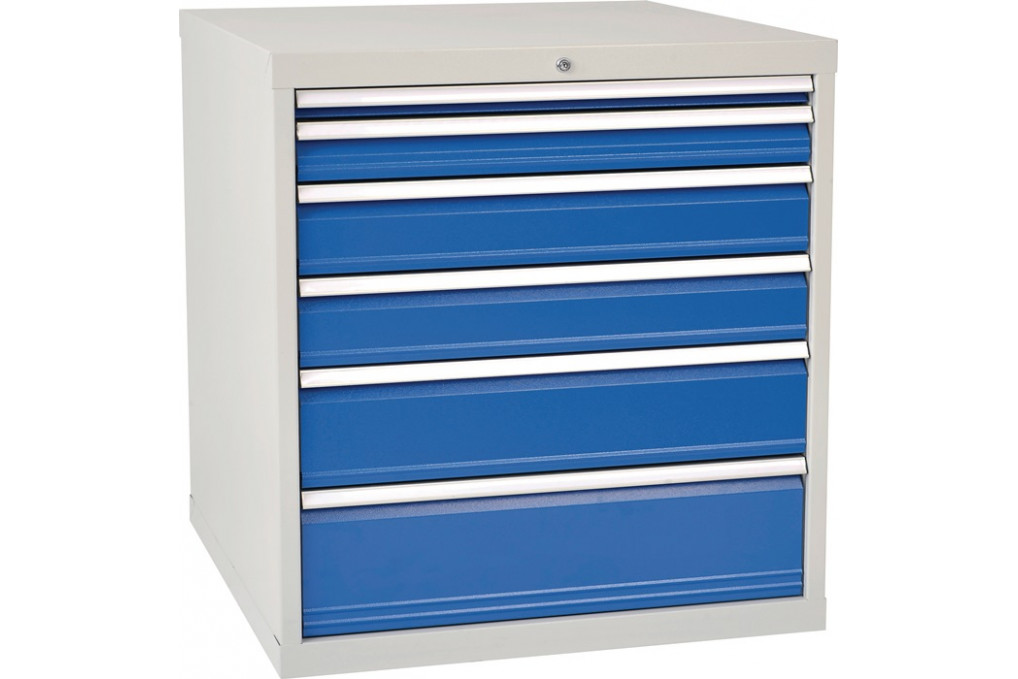 Schubladenschrank H1019xB1005xT736mm lichtgrau signalblau 6 Schubl.Voll.Bedrunka Schubladenschrank H1019xB1005xT736mm lichtgrau signalblau 6 Schubl.Voll.Bedrunka