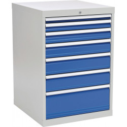 Schubladenschrank H1019xB705xT736mm lichtgrau signalblau 7 Schubl.Voll.Bedrunka Schubladenschrank H1019xB705xT736mm lichtgrau signalblau 7 Schubl.Voll.Bedrunka