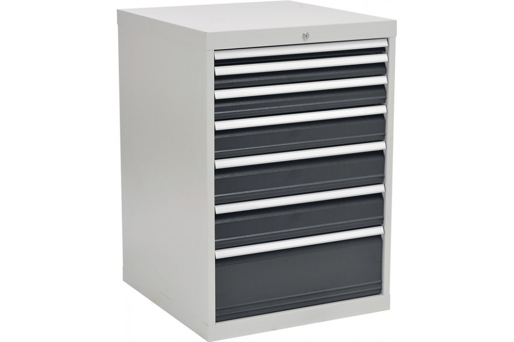 Schubladenschrank H1019xB705xT736mm lichtgrau grau 7 Schubl.Voll.Bedrunka Schubladenschrank H1019xB705xT736mm lichtgrau grau 7 Schubl.Voll.Bedrunka
