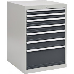 Schubladenschrank H1019xB705xT736mm grau anthr. 2x75,2x100,2x125,1x300mm Schubl. Schubladenschrank H1019xB705xT736mm grau anthr. 2x75,2x100,2x125,1x300mm Schubl.