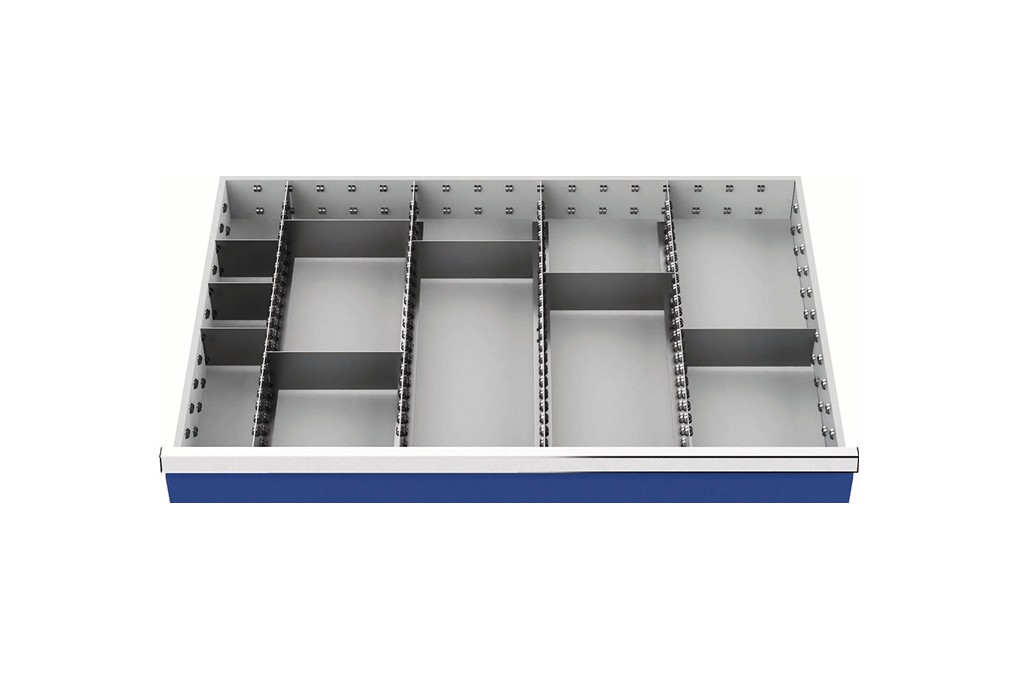 Schubladenunterteilungsmaterial Front H.200mm 4 Längs 8 Querteiler Schubladenunterteilungsmaterial Front H.200mm 4 Längs 8 Querteiler