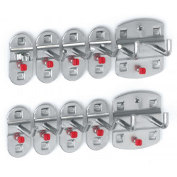 Werkzg.h.10 tlg.ku. besch.7 Haken 2 Doppelhaken 1 Werkzeugklemme RASTERPLAN Werkzg.h.10 tlg.ku. besch.7 Haken 2 Doppelhaken 1 Werkzeugklemme RASTERPLAN