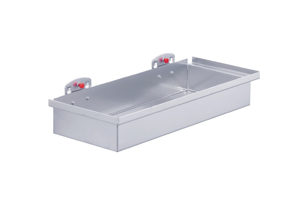 Ablagekasten H55xB320xT135mm alufarben f.Lochplatten RASTERPLAN