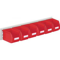 Sichtlagerkastenset H140xB920xT250mm Stahlblech Polyethylen Ku. besch.rot Sichtlagerkastenset H140xB920xT250mm Stahlblech Polyethylen Ku. besch.rot