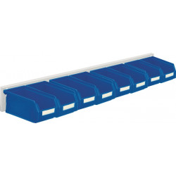Sichtlagerkastenset H100xB920xT180mm Stahlblech Polyethylen Ku. besch.blau Sichtlagerkastenset H100xB920xT180mm Stahlblech Polyethylen Ku. besch.blau