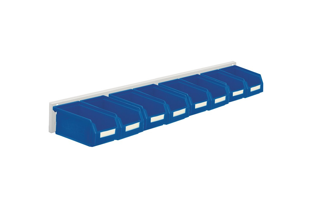 Sichtlagerkastenset H100xB920xT180mm Stahlblech Polyethylen Ku. besch.blau Sichtlagerkastenset H100xB920xT180mm Stahlblech Polyethylen Ku. besch.blau