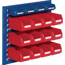 Sichtlagerkastenset H450xB500xT250mm Stahlblech PE Ku. beschichtung blau rot Sichtlagerkastenset H450xB500xT250mm Stahlblech PE Ku. beschichtung blau rot