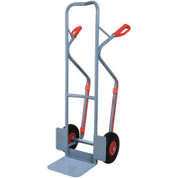 Stapelkarre m.Kufen H.1300mm Schaufel L250xB320mm PU Bereifung Trgf.300kg blau Stapelkarre m.Kufen H.1300mm Schaufel L250xB320mm PU Bereifung Trgf.300kg blau