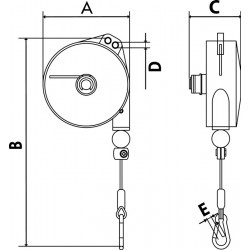 Federzug TCN 9312 Trgf.1 2kg Edelstahl Drahtseil Seillänge 1,6m Federzug TCN 9312 Trgf.1 2kg Edelstahl Drahtseil Seillänge 1,6m