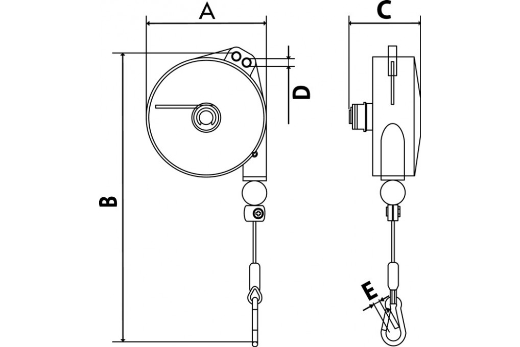 Federzug TCN 9312 Trgf.1 2kg Edelstahl Drahtseil Seillänge 1,6m Federzug TCN 9312 Trgf.1 2kg Edelstahl Drahtseil Seillänge 1,6m