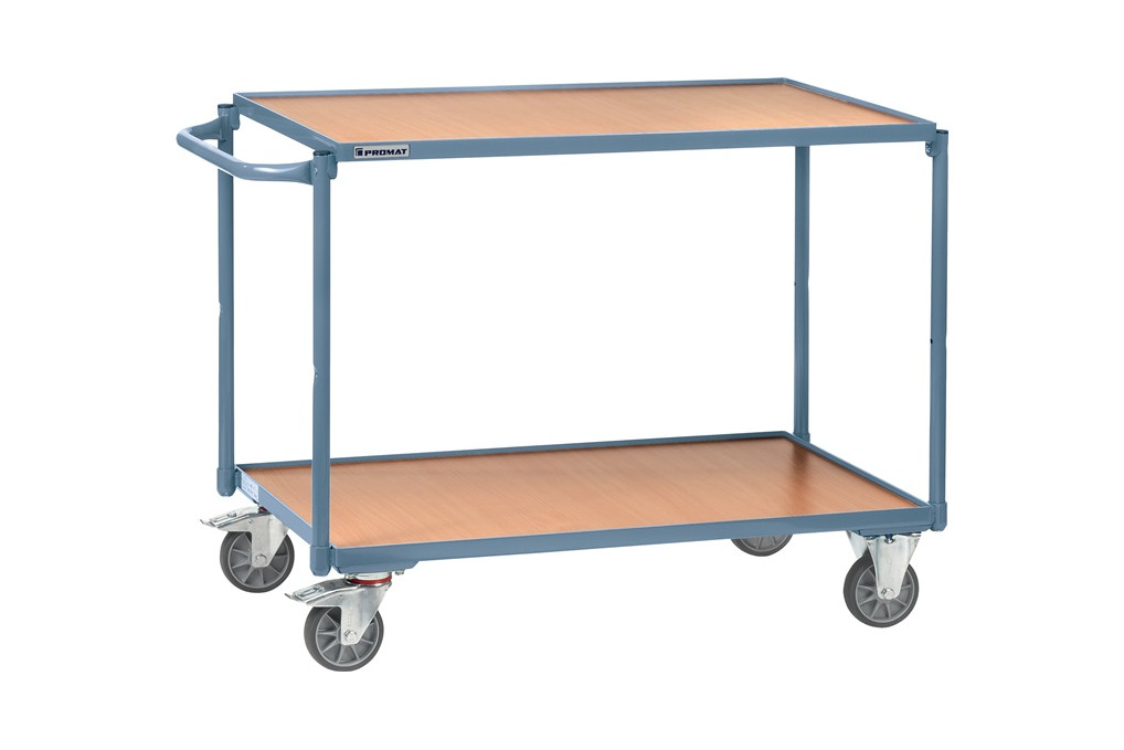 Tischwagen 2 Ladeflächen L1000xB600mm taubenblau Trgf.300kg Bügel waager.PROMAT Tischwagen 2 Ladeflächen L1000xB600mm taubenblau Trgf.300kg Bügel waager.PROMAT