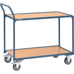 Tischwagen 2 Ladeflächen L850xB500mm taubenblau Trgf.300kg Bügel senkr.PROMAT Tischwagen 2 Ladeflächen L850xB500mm taubenblau Trgf.300kg Bügel senkr.PROMAT