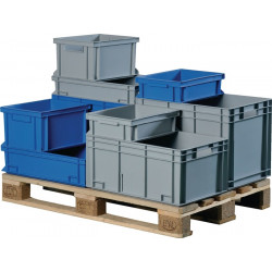 Transportbehälter L600xB400xH120mm grau PP Muschelgr.Seitenwände geschl.PROMAT Transportbehälter L600xB400xH120mm grau PP Muschelgr.Seitenwände geschl.PROMAT