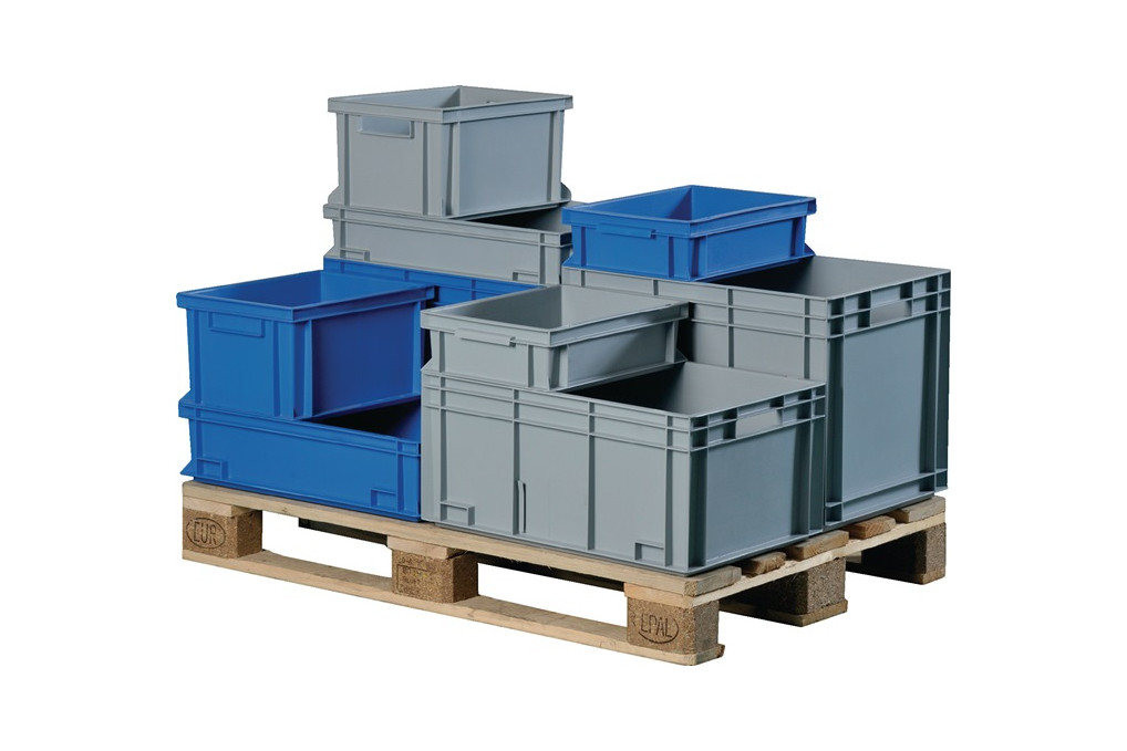 Transportbehälter L600xB400xH120mm grau PP Muschelgr.Seitenwände geschl.PROMAT Transportbehälter L600xB400xH120mm grau PP Muschelgr.Seitenwände geschl.PROMAT