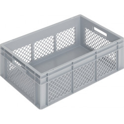 Transportbehälter L600xB400xH220mm grau PP Durchfassgr.Seitenwände durchbrochen Transportbehälter L600xB400xH220mm grau PP Durchfassgr.Seitenwände durchbrochen