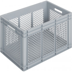 Transportbehälter L600xB400xH420mm grau PP Durchfassgr.Seitenwände durchbrochen Transportbehälter L600xB400xH420mm grau PP Durchfassgr.Seitenwände durchbrochen