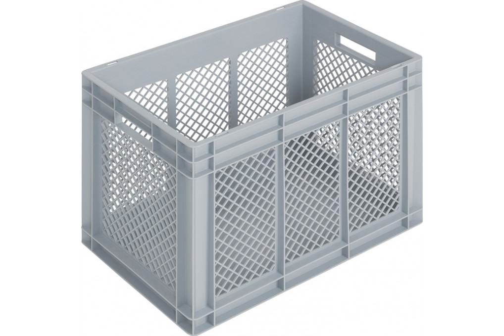 Transportbehälter L600xB400xH420mm grau PP Durchfassgr.Seitenwände durchbrochen Transportbehälter L600xB400xH420mm grau PP Durchfassgr.Seitenwände durchbrochen