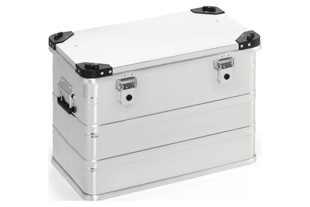Aluminiumbox L582xB385xH410mm 76l m.Klappverschluss u.Stapelecken Aluminiumbox L582xB385xH410mm 76l m.Klappverschluss u.Stapelecken