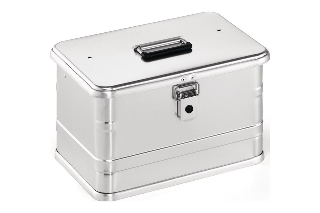 Aluminiumbox L432xB335xH275mm 29l m.Klapphebelverschlüssen m.Bohrungen Aluminiumbox L432xB335xH275mm 29l m.Klapphebelverschlüssen m.Bohrungen