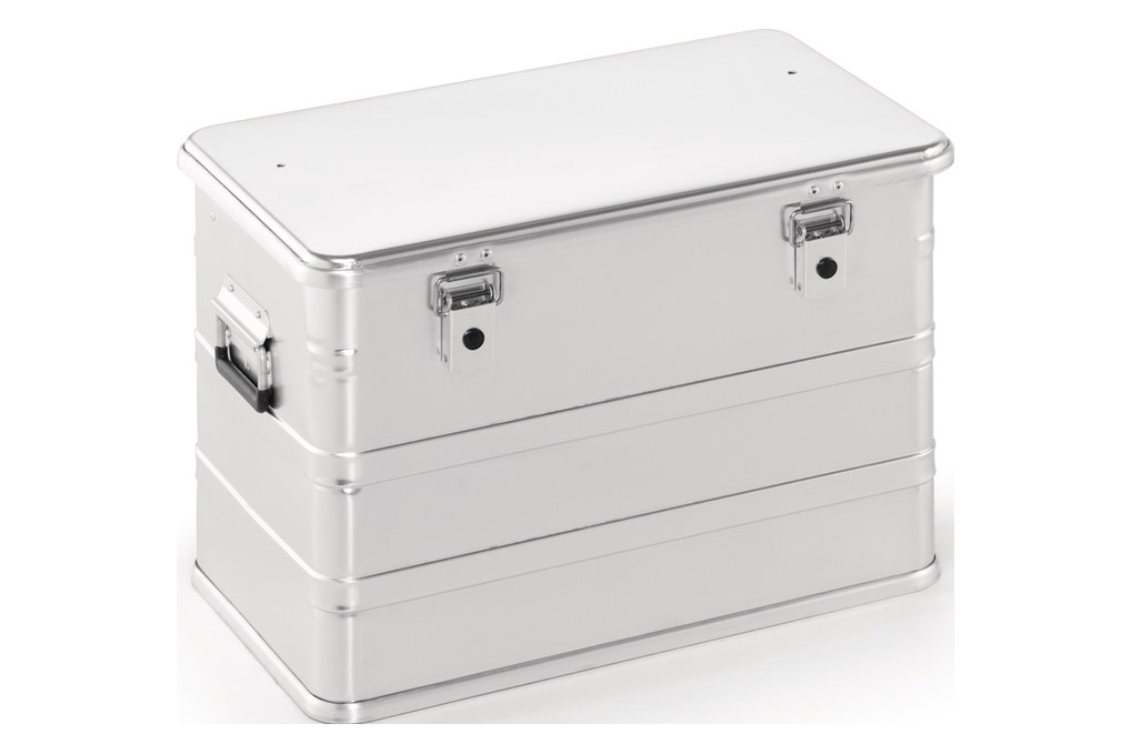 Aluminiumbox L582xB385xH397mm 76l m.Klapphebelverschlüssen m.Bohrungen