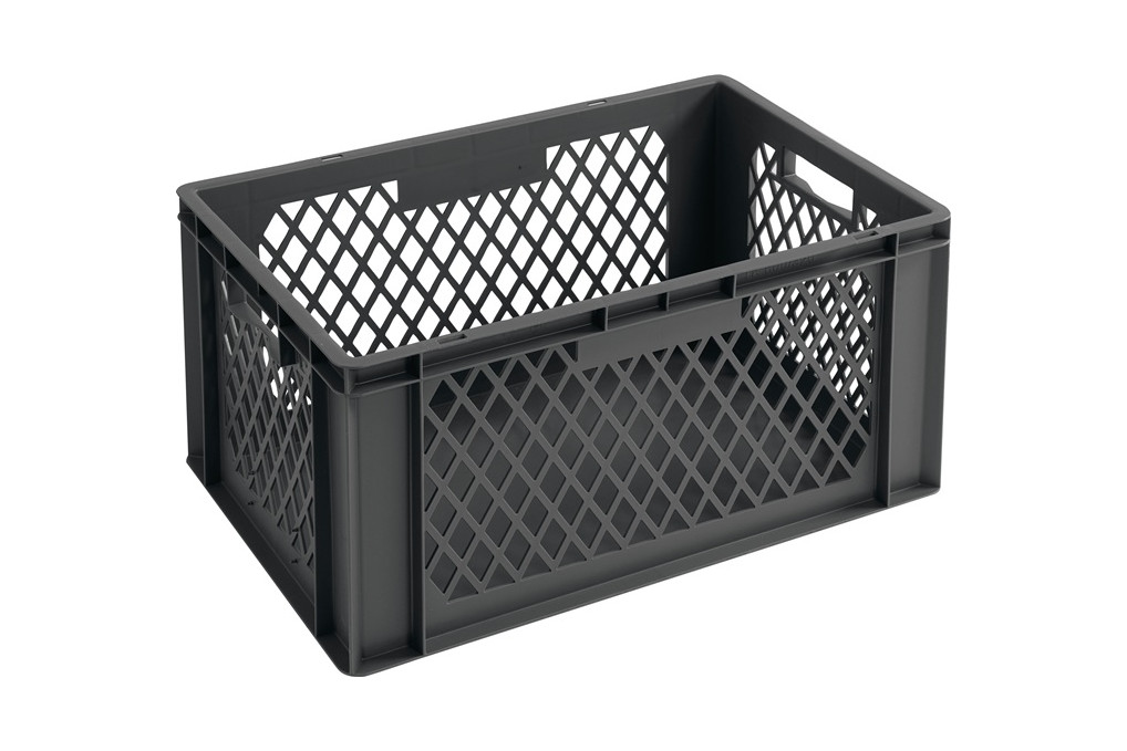 Transportbehälter L600xB400xH320mm grau PP Durchfassgr.Seitenwände durchbrochen Transportbehälter L600xB400xH320mm grau PP Durchfassgr.Seitenwände durchbrochen