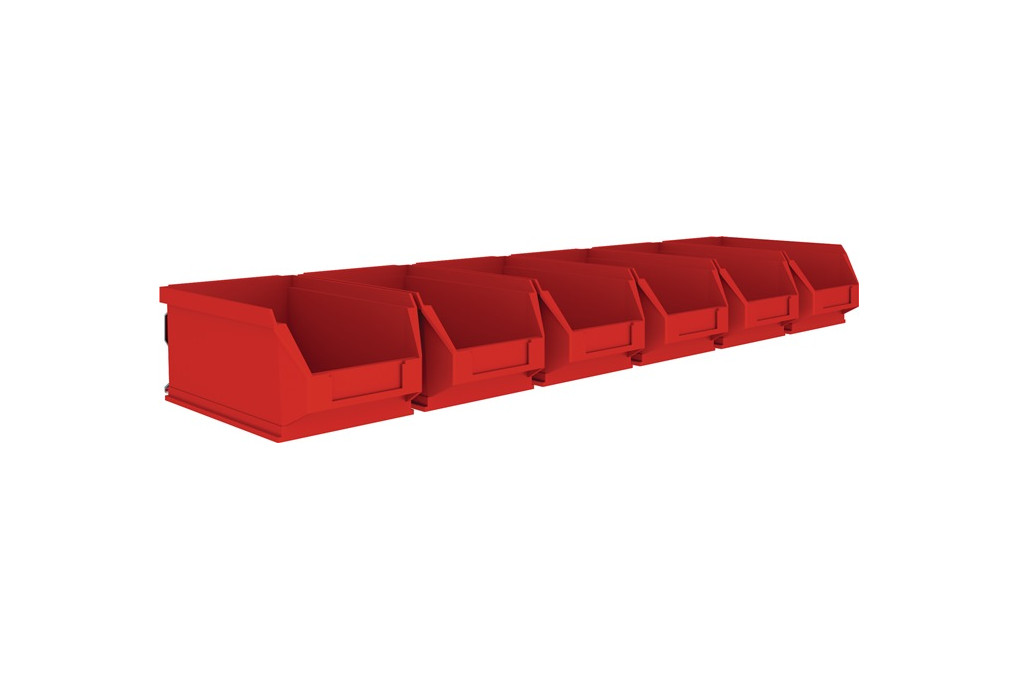 Sichtlagerkastenset H75xB602xT180mm STA verz.m.Sichtlagerkästen 6xMK5 rot MAUSER Sichtlagerkastenset H75xB602xT180mm STA verz.m.Sichtlagerkästen 6xMK5 rot MAUSER