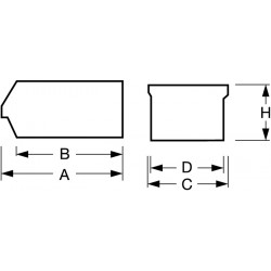 Sichtlagerkasten LK L230 200xB140xH130mm PS grün LA KA PE