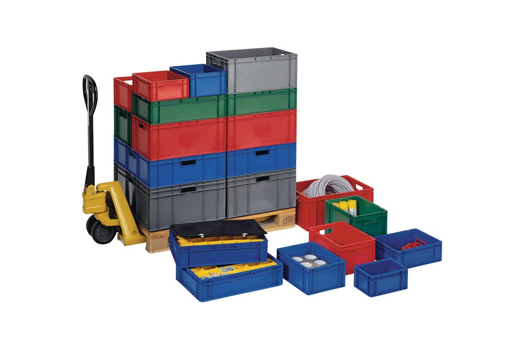Transportstapelbehälter L400xB300xH145mm blau PP Seitenwände geschl.LA KA PE Transportstapelbehälter L400xB300xH145mm blau PP Seitenwände geschl.LA KA PE