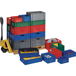Transportstapelbehälter L600xB400xH145mm rot PP Seitenwände geschl.LA KA PE Transportstapelbehälter L600xB400xH145mm rot PP Seitenwände geschl.LA KA PE