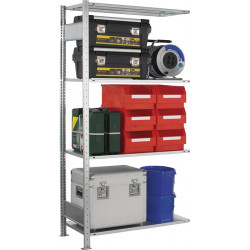 Steckregal H2000xB1000xT300mm Anbaur.verz.1 Rahmen,4 Fbd.Trgf.150kg Feldl.1300kg Steckregal H2000xB1000xT300mm Anbaur.verz.1 Rahmen,4 Fbd.Trgf.150kg Feldl.1300kg