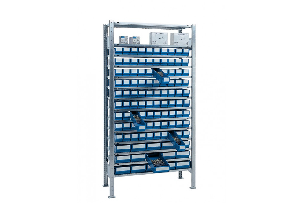 Steckregal H2000xB1000xT400mm Grundregal 14 Stahlböden 90 x 3,15 x 4 blau