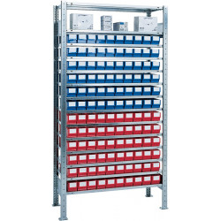 Steckregal H2000xB1000xT400mm Grundregal 12 Stahlböden 60 x 3 blau,60 x 3 rot Steckregal H2000xB1000xT400mm Grundregal 12 Stahlböden 60 x 3 blau,60 x 3 rot