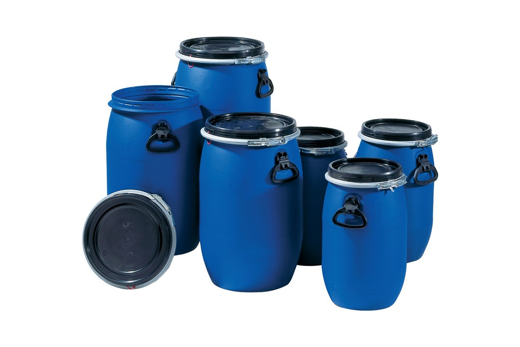 Weithalsfass 60l PE blau 2 Tragegriffe Einfüllöffnung D.330mm GRAF Weithalsfass 60l PE blau 2 Tragegriffe Einfüllöffnung D.330mm GRAF