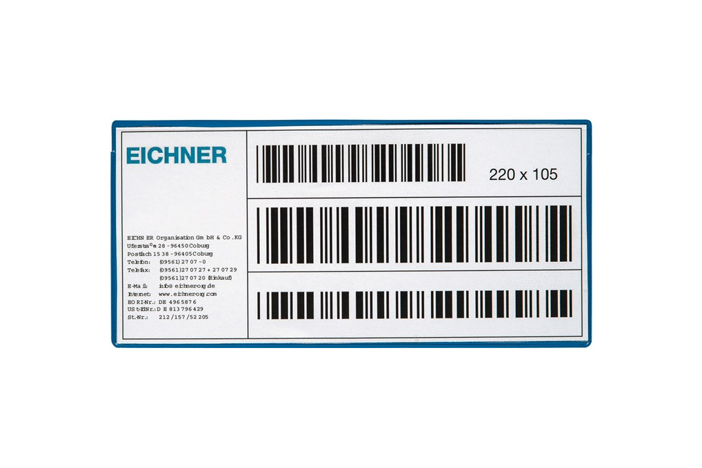 Etikettentasche B220xH105mm magn.10St. Pack EICHNER Etikettentasche B220xH105mm magn.10St. Pack EICHNER