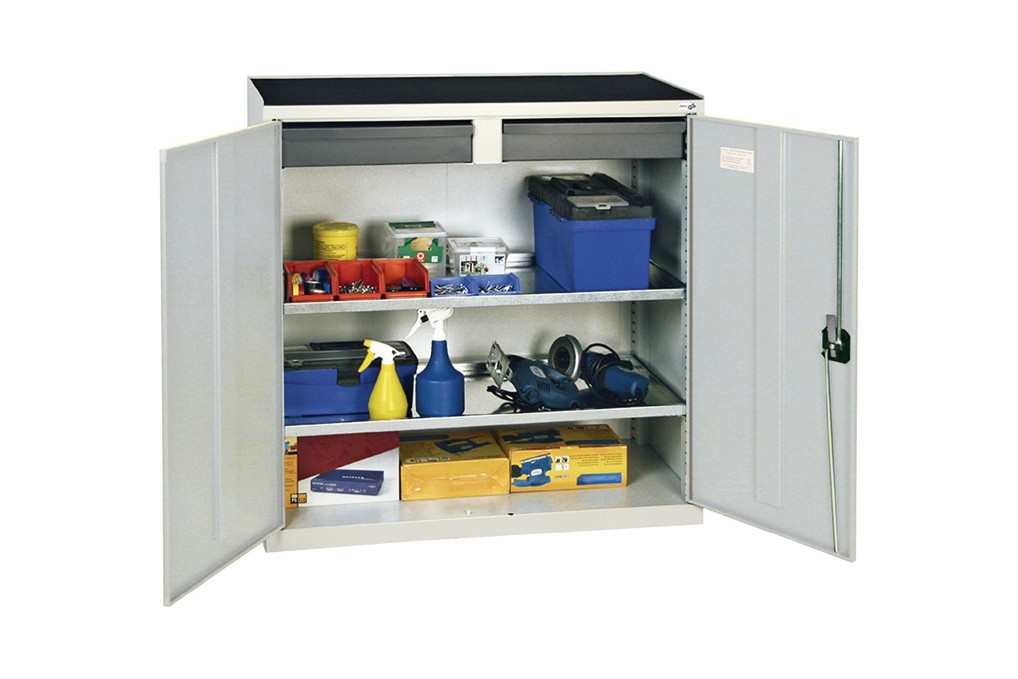 Werkzeug  Beistellschrank H1000xB1000xT500mm 2Schubl.,2Bd.lichtgrau lichtgrau