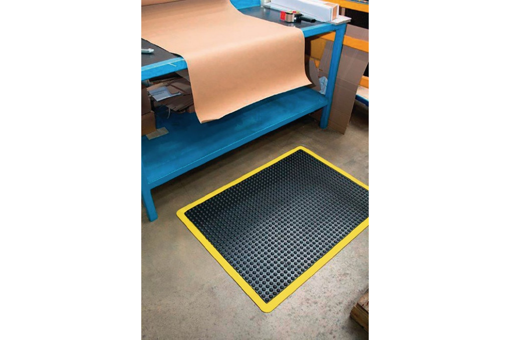 Arbeitsplatzbodenbelag Fertigmatte L900xB600xS14mm schwarz gelb SBR Gummi COBA Arbeitsplatzbodenbelag Fertigmatte L900xB600xS14mm schwarz gelb SBR Gummi COBA