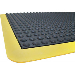 Arbeitsplatzbodenbelag Fertigmatte L900xB600xS14mm schwarz gelb SBR Gummi COBA Arbeitsplatzbodenbelag Fertigmatte L900xB600xS14mm schwarz gelb SBR Gummi COBA