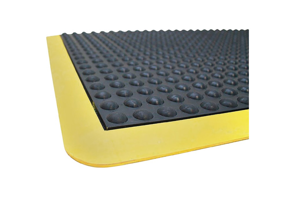 Arbeitsplatzbodenbelag Fertigmatte L900xB600xS14mm schwarz gelb SBR Gummi COBA Arbeitsplatzbodenbelag Fertigmatte L900xB600xS14mm schwarz gelb SBR Gummi COBA