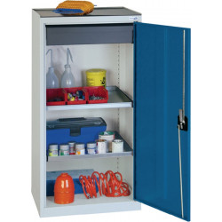 Werkzeug Beistellschrank H1000xB500xT500mm 1Schubl.,2Bd.lichtgrau enzianblau Werkzeug Beistellschrank H1000xB500xT500mm 1Schubl.,2Bd.lichtgrau enzianblau