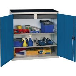 Werkzeug Beistellschrank H1000xB1000xT500mm 2Schubl.,2Bd.lichtgrau enzianblau Werkzeug Beistellschrank H1000xB1000xT500mm 2Schubl.,2Bd.lichtgrau enzianblau