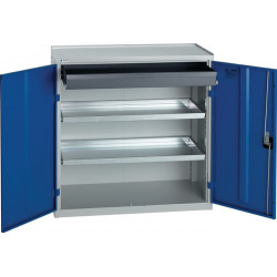 Werkzeug Beistellschrank H1000xB1000xT500mm 1Schubl.,2Bd.lichtgrau enzianblau Werkzeug Beistellschrank H1000xB1000xT500mm 1Schubl.,2Bd.lichtgrau enzianblau