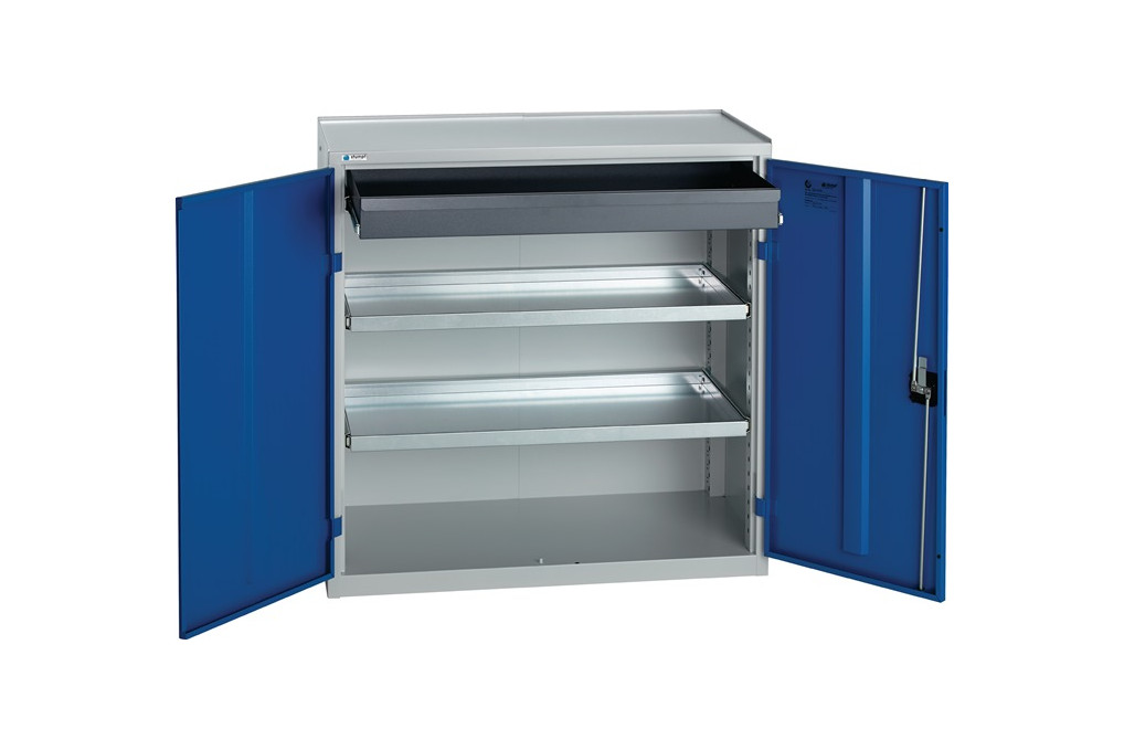 Werkzeug Beistellschrank H1000xB1000xT500mm 1Schubl.,2Bd.lichtgrau enzianblau Werkzeug Beistellschrank H1000xB1000xT500mm 1Schubl.,2Bd.lichtgrau enzianblau