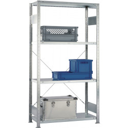 Steckregal H2000xB1000xT300mm Anbaur.verz.1 Rahmen,4 Fbd.Trgf.150kg Feldl.1650kg