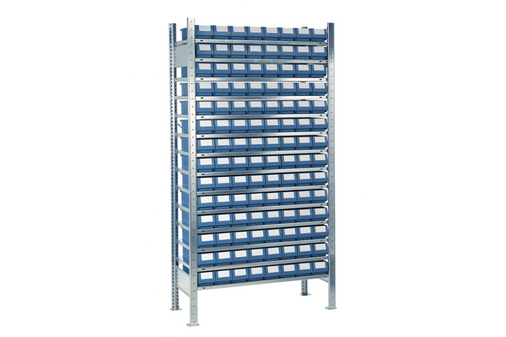 Steckregal H2000xB1000xT300mm Anbauregal 14 Stahlböden 112 x 1 Steckregal H2000xB1000xT300mm Anbauregal 14 Stahlböden 112 x 1
