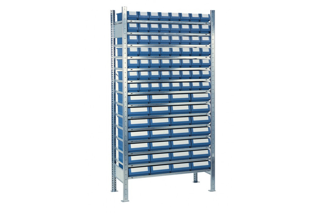 Steckregal H2000xB1000xT500mm Anbauregal 14 Stahlböden 56 x 7,28 x 8 Steckregal H2000xB1000xT500mm Anbauregal 14 Stahlböden 56 x 7,28 x 8