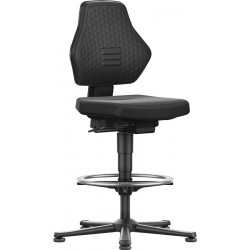 Arbeitsdrehstuhl Air Flow Bodengleiter Fußring Supertec Gewebe schwarz Arbeitsdrehstuhl Air Flow Bodengleiter Fußring Supertec Gewebe schwarz